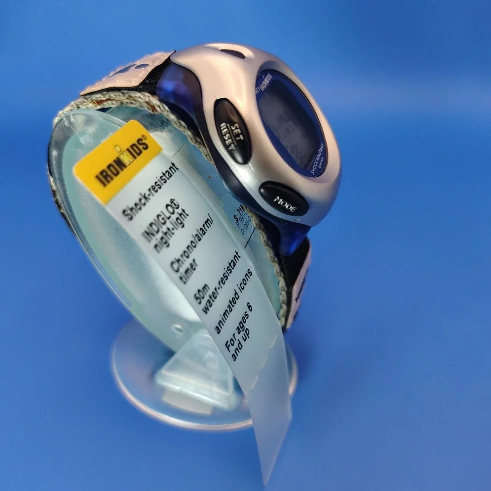 Vintage 1998 Timex Iron Kids Triathlon 43mm Watch Animated‎ Icons New In Box